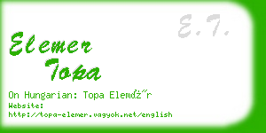 elemer topa business card